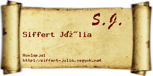 Siffert Júlia névjegykártya
